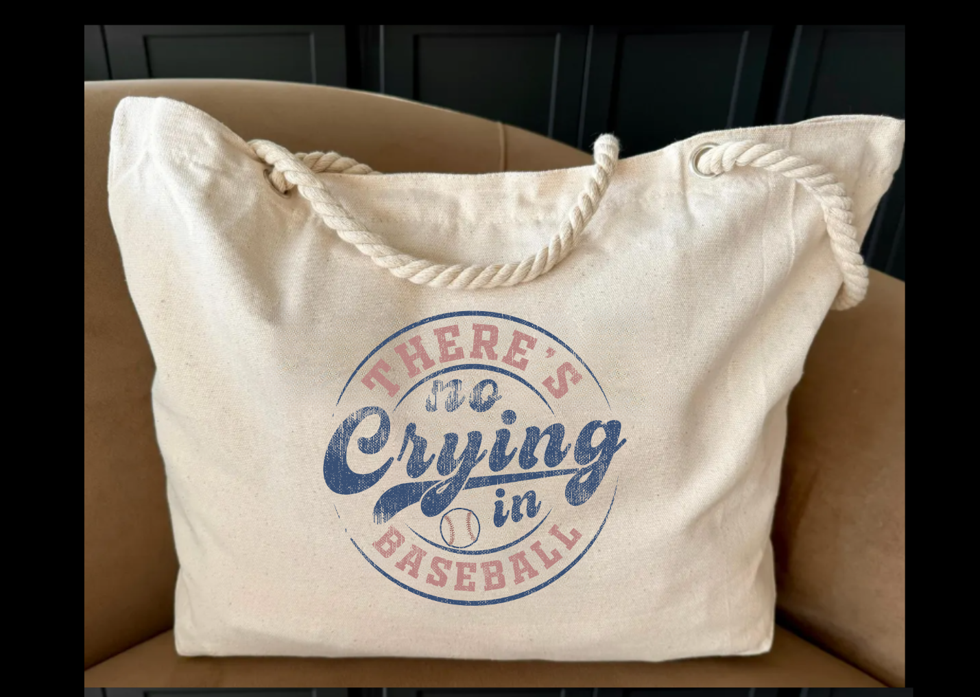 Baseball - Rope handle tote bag