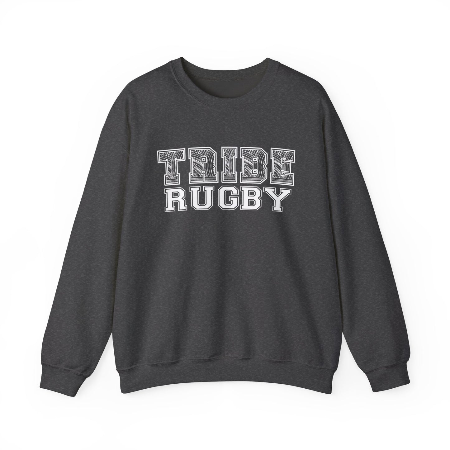 Tribe Rugby Unisex Heavy Blend™ Crewneck Sweatshirt White Logo