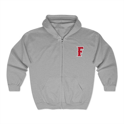Fullerton Baseball - Full Zip Hooded Sweatshirt - Soft and Comfy Unisex Blend