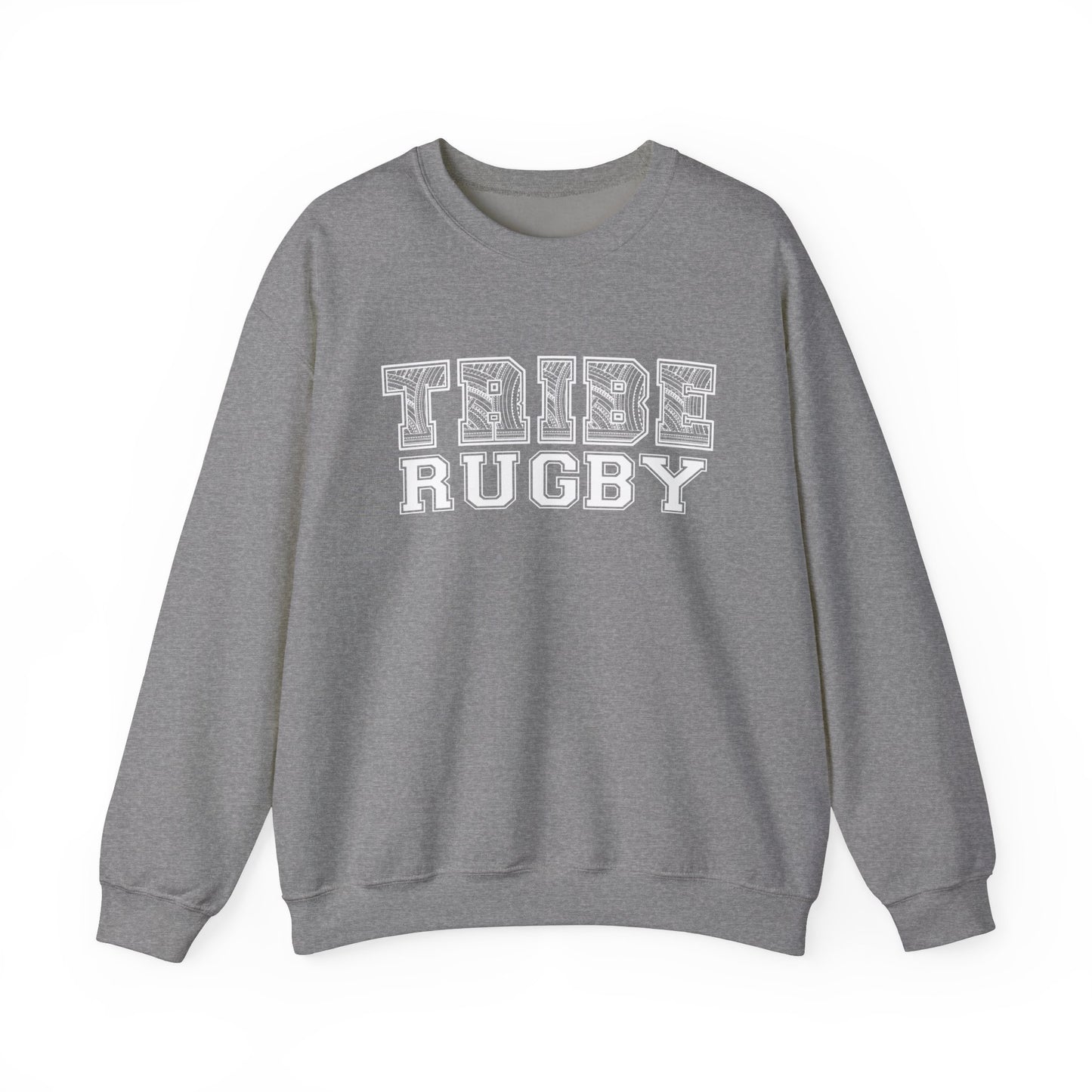 Tribe Rugby Unisex Heavy Blend™ Crewneck Sweatshirt White Logo