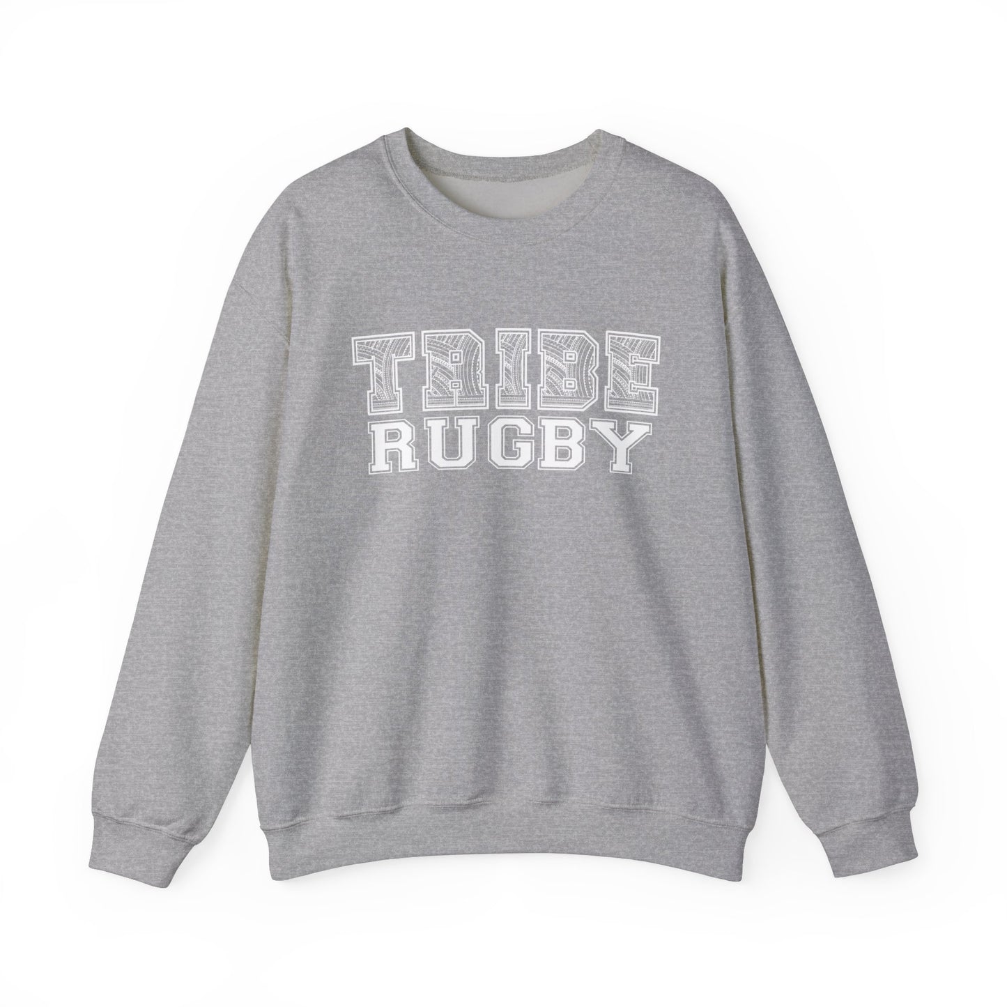 Tribe Rugby Unisex Heavy Blend™ Crewneck Sweatshirt White Logo