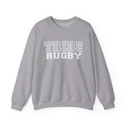 Tribe Rugby Unisex Heavy Blend™ Crewneck Sweatshirt White Logo