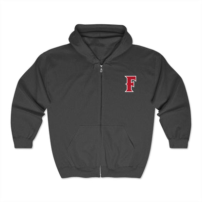 Fullerton Baseball - Full Zip Hooded Sweatshirt - Soft and Comfy Unisex Blend