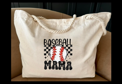 Baseball - Rope handle tote bag