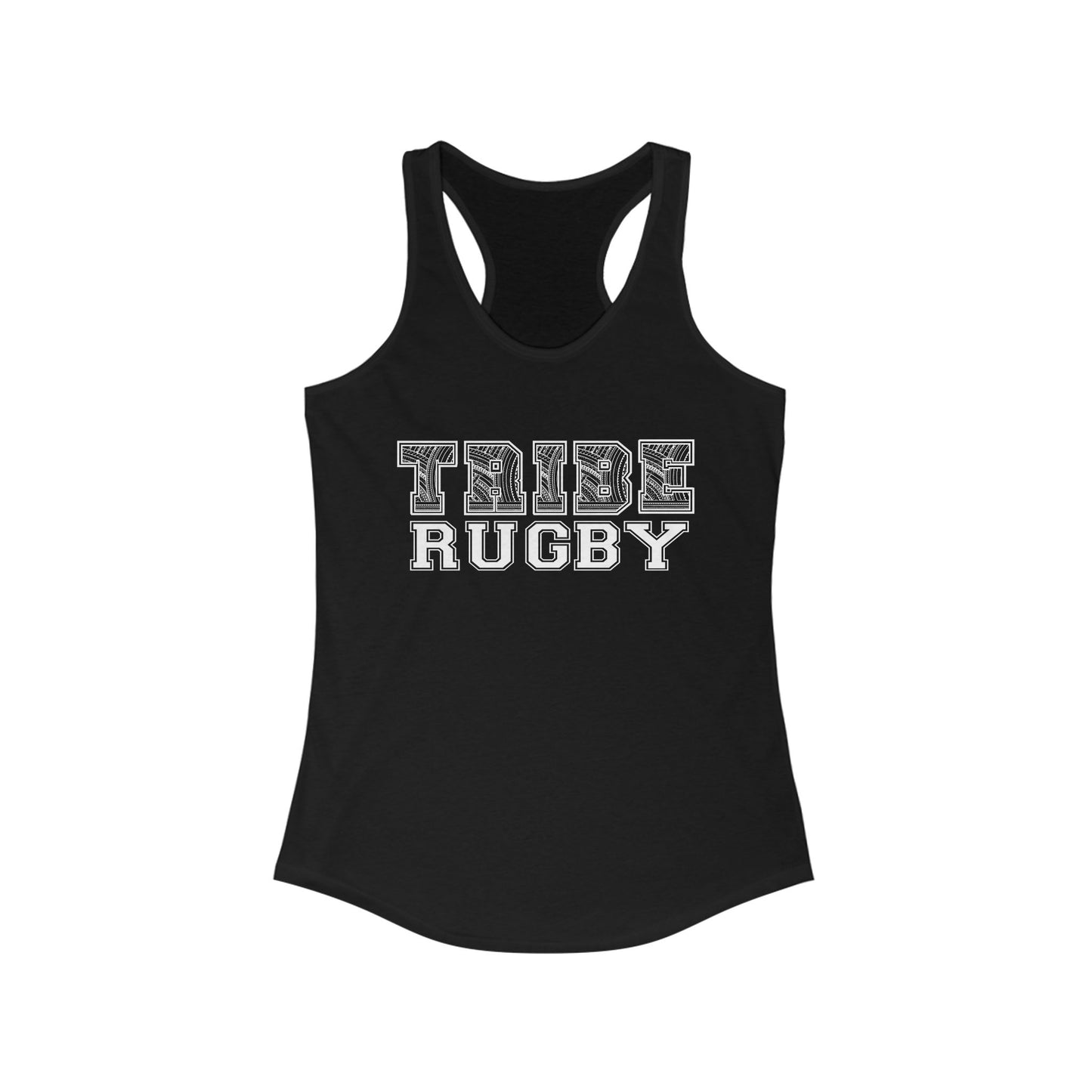 Tribe Rugby Women's Racerback Tank White Logo