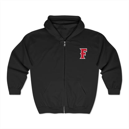 Fullerton Baseball - Full Zip Hooded Sweatshirt - Soft and Comfy Unisex Blend