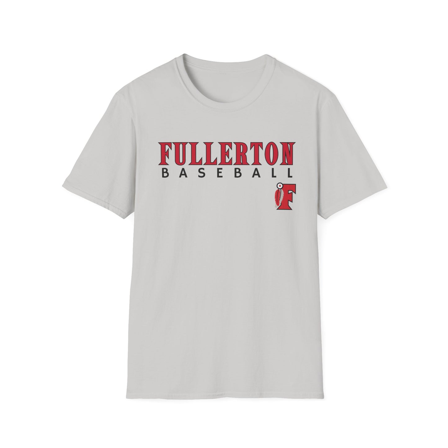 Fullerton Baseball - Unisex Softstyle T-Shirt F Feather